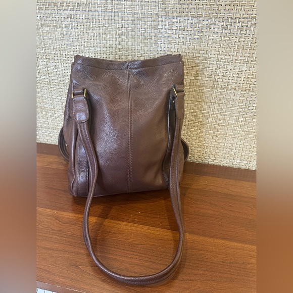 🌟HP🌟VTG 1990s Easy Spirit Brown Pebbled Leather 2 Compartment Hobo Shoulder Bag - Picture 8 of 12